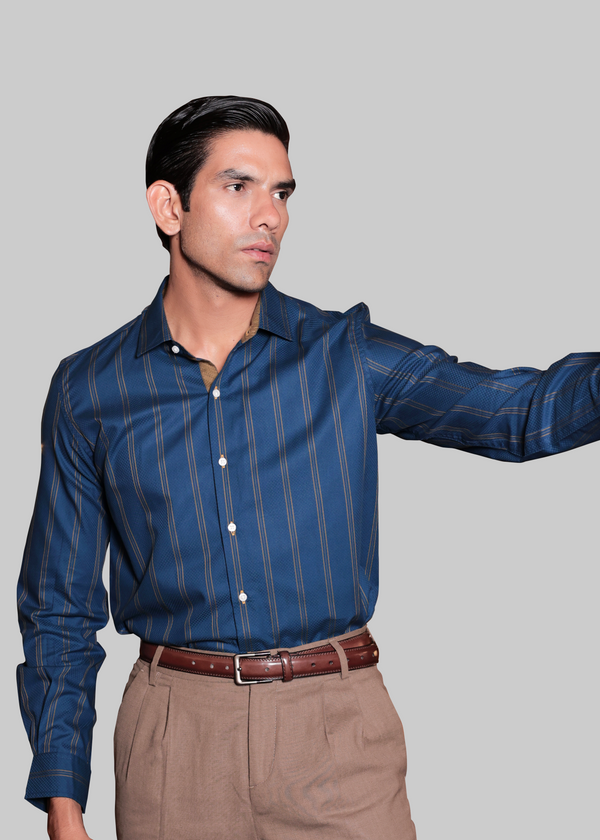 BARETT ADMIRAL COTTON SHIRT DARK BLUE