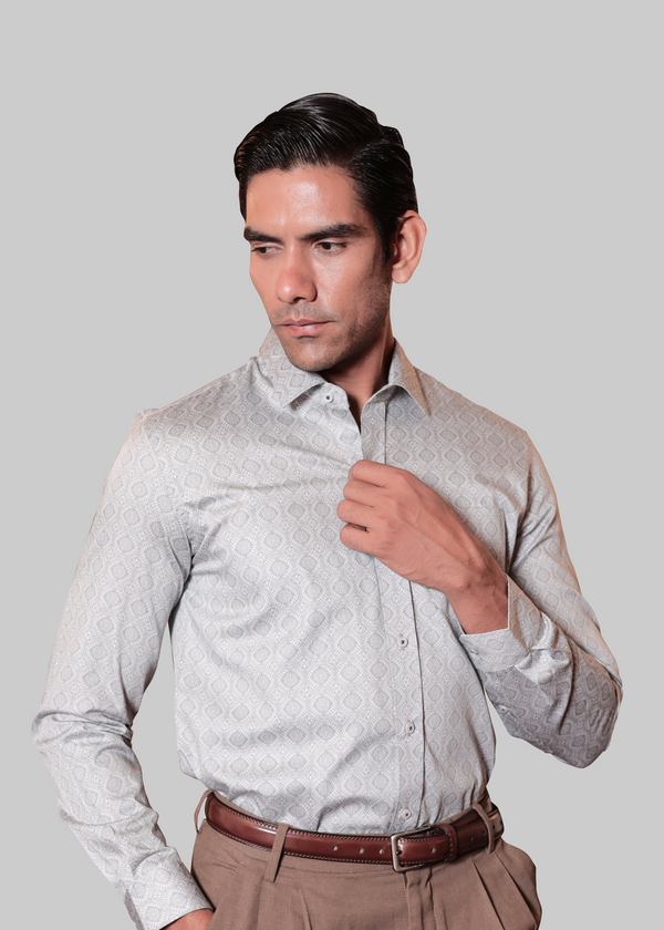 BARETT SYMMETRY COTTON SHIRT GREY